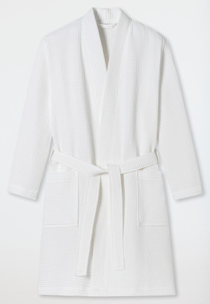 Bathrobe waffle piqué white - Essentials