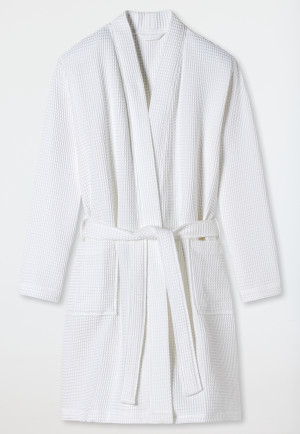 Bathrobe waffle piqué white - Essentials