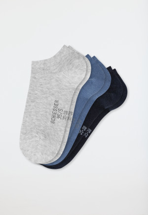 Damensneaker Socken 3er-Pack Organic Cotton mehrfarbig - 95/5