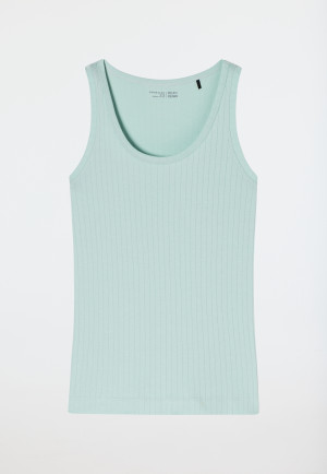 Cami top interlock organic cotton ribbed look mint - Mix+Relax