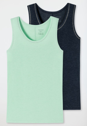 Tops 2er-Pack Viskose dunkelblau/ mint - Personal Fit