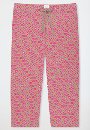 3/4 lange broek met fuchsia patroon - Mix+ Relax