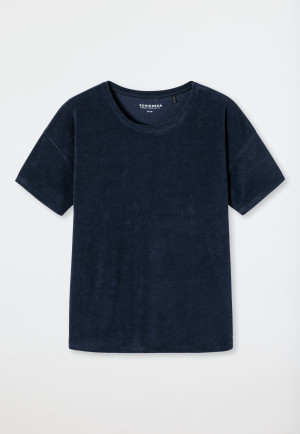 Shirt korte mouwen badstof donkerblauw - Aqua Beachwear