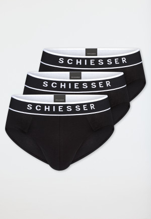 Rio-Slips 3er-Pack Webgummibund schwarz - 95/5