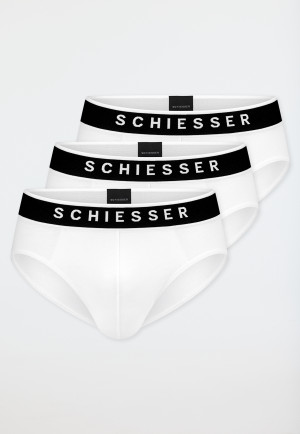 Rio-slips, set van 3, geweven elastische tailleband, wit - 95/5