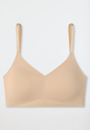 Bustier microvezel uitneembare pads zandkleur - Invisible Soft