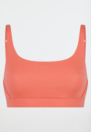 Bustier dubbelrib Organic Cotton perzik - Pure Rib
