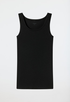 Tanktop Doppelripp Organic Cotton schwarz - Pure Rib