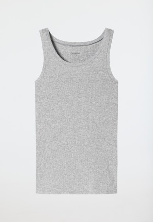 Tanktop Doppelripp Organic Cotton grau meliert - Pure Rib