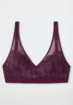 Soft BH bügellos Racerback pflaume - Modal & Lace