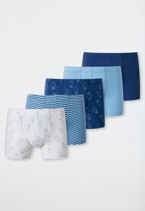 Shorts 5er-Pack Organic Cotton Softbund Bärchen Ringel mehrfarbig - 95/5