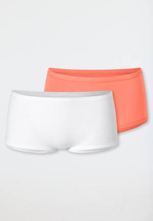 Shorts 2-pack Organic Cotton white/ peach - 95/5