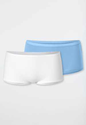 Shorts 2-pack Organic Cotton white/light blue - 95/5