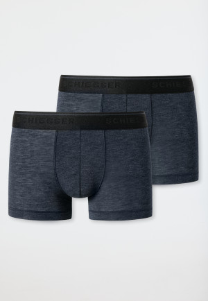 Shorts 2er-Pack Viskose Ringel nachtblau - Personal Fit