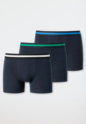 Boxer briefs 3-pack organic cotton stripes midnight blue - 95/5