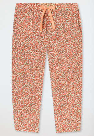 3/4-long modal floral print lounge pants peach - Mix+Relax
