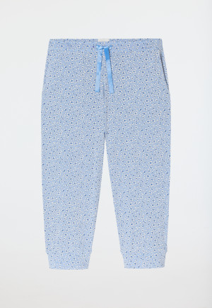 3/4-long floral leopard lounge pants light blue - Mix+Relax