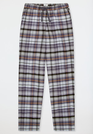 Pantaloni lunghi in flanella di cotone organico a quadri multicolore - Mix+Relax Organic Cotton
