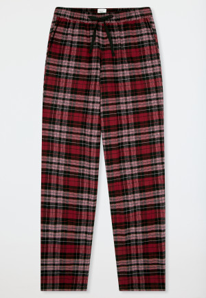 Pantaloni lunghi in flanella di cotone organico a quadri multicolore - Mix+Relax