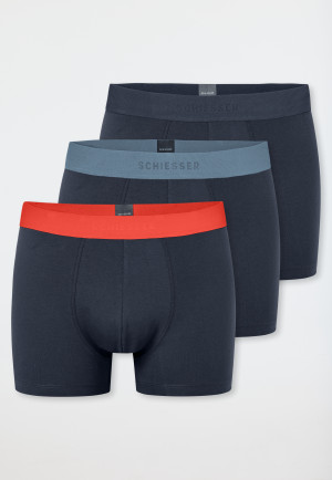 Shorts 3er-Pack Organic Cotton Webgummibund mehrfarbig - 95/5