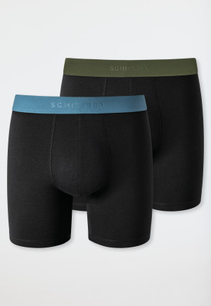 Long-Shorts 2er-Pack Organic Cotton Webgummibund mehrfarbig - 95/5