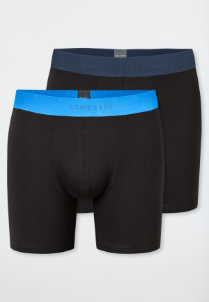 Long-Shorts 2er-Pack Organic Cotton Webgummibund mehrfarbig - 95/5
