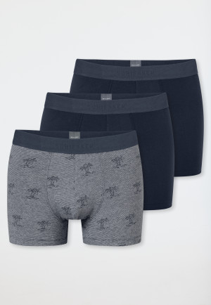 Confezione da 3 pezzi in cotone organico elastico in vita in tessuto tramato tinta unita - 95/5