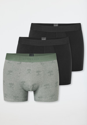 Shorts 3-pack Organic Cotton woven elastic waistband plain/patterned multi-colored - 95/5