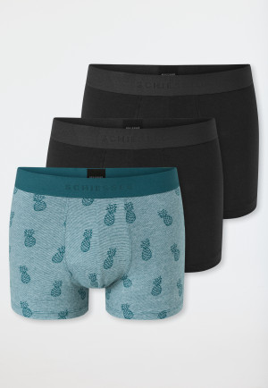 Short set van 3 effen/ meerkleurig met patroon - 95/5