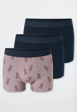 Short set van 3 effen/ meerkleurig met patroon - 95/5