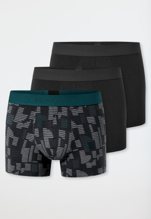 Shorts, set van 3, effen/met patroon, meerkleurig - 95/5