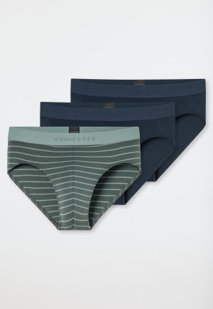 Rio-Slips 3er-Pack Organic Cotton Webgummibund uni/gestreift mehrfarbig - 95/5