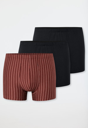 Lot de 3 shorts en coton bio uni/rayé multicolore - 95/5