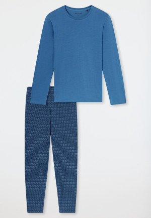 Pigiama lungo con fantasia color acquamarina - Casual Essentials