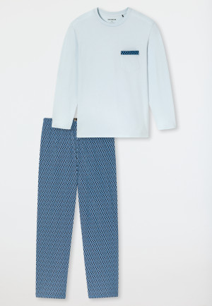 Schlafanzug lang hellblau - Comfort Nightwear