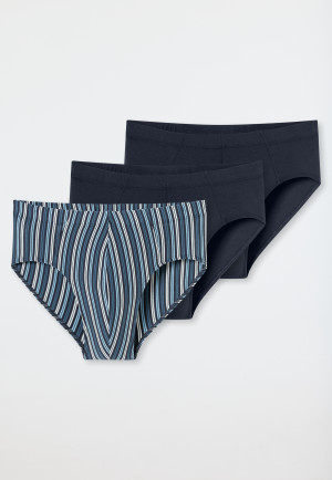 Supermini 3er-Pack Organic Cotton uni/geringelt mehrfarbig - 95/5