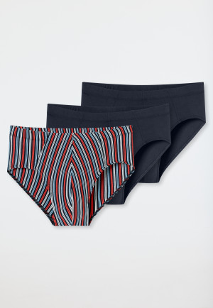 Supermini 3er-Pack Organic Cotton uni/geringelt mehrfarbig - 95/5