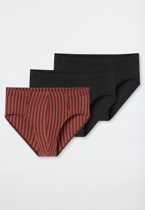 Supermini briefs 3-pack Organic Cotton plain/stripes multi-colored - 95/5
