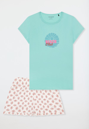 Schlafanzug kurz Beach Club blaugrün - Nightwear