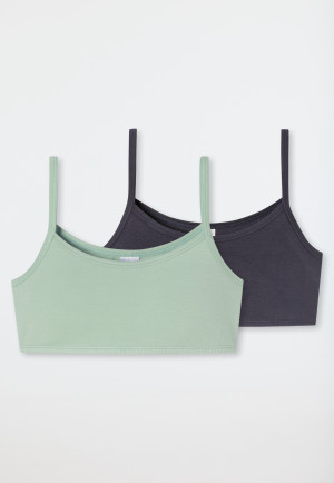 Bustiers, set van 2, grafiet/pastelgroen - 95/5