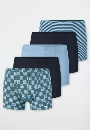 Short set van 5 streepjes ruitjes meerkleurig - 95/5