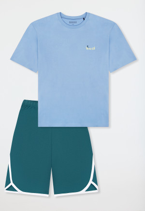 Schlafanzug kurz Waves pacific blue - Teens Nightwear