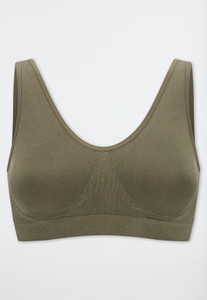 Bustier seamless herausnehmbare Pads khaki- Classic Seamless
