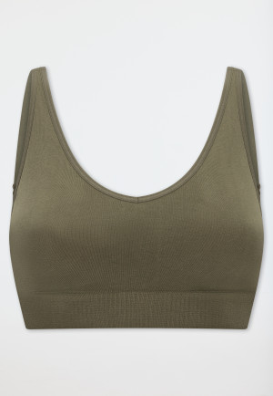 Soft bra with removable pads khaki - Classic Seamless