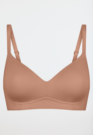 Soft bra with cup and floating cups rust - Unique Micro