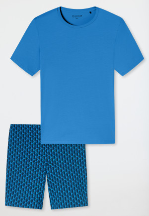 Schlafanzug kurz aquarium gemustert - Casual Essentials