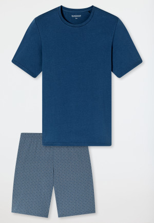 Pyjama court imprimé bleu marine - Casual Essentials