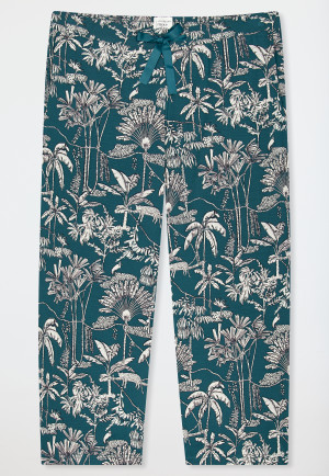 Loungehose 3/4-lang Modal Palmen grün - Mix+Relax