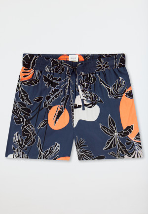 Lounge pants short viscose palm tree print multicolor - Mix+Relax