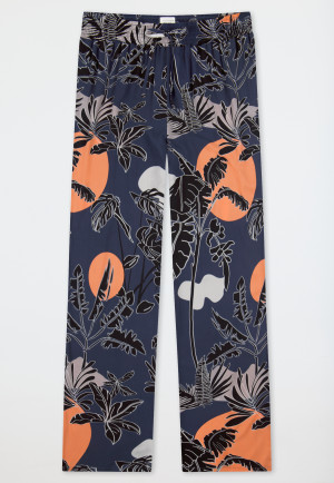 Loungehose lang Viskose Palmenprint multicolor - Mix+Relax